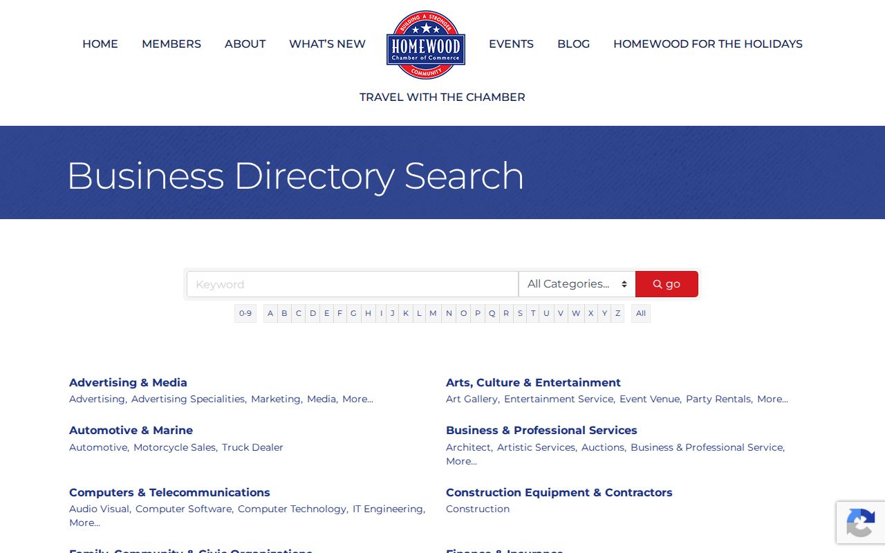 Homewood neighbor community directory through Chamber listings