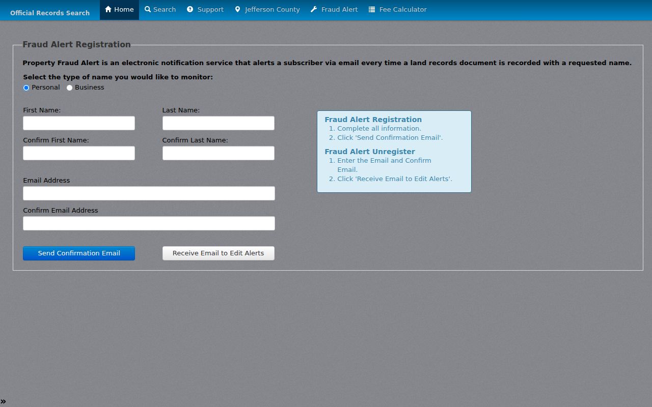 Homewood previous residents deed research using Jefferson County Property Fraud Alert